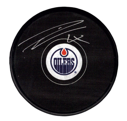 Leon Draisaitl Signed Edmonton Oilers Logo Hockey Puck