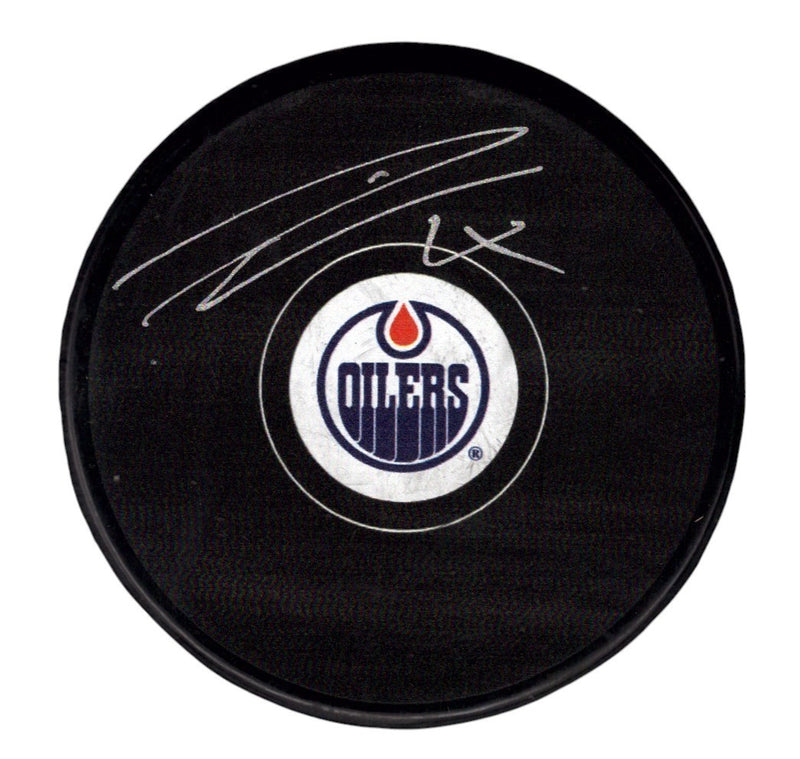 Leon Draisaitl Signed Edmonton Oilers Logo Hockey Puck