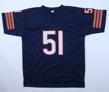 Dick Butkus Chicago Bears Autographed Blue Custom Jersey