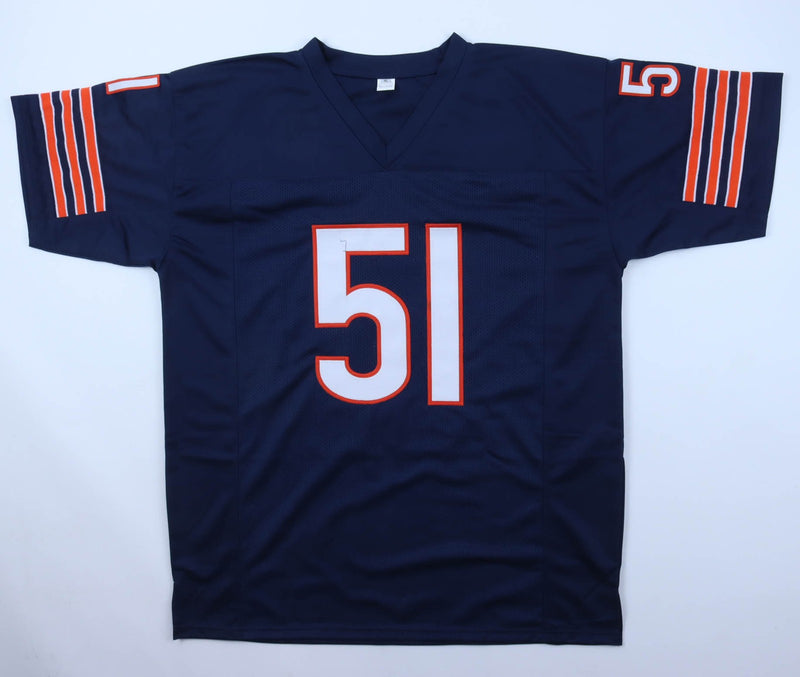 Dick Butkus Chicago Bears Autographed Blue Custom Jersey