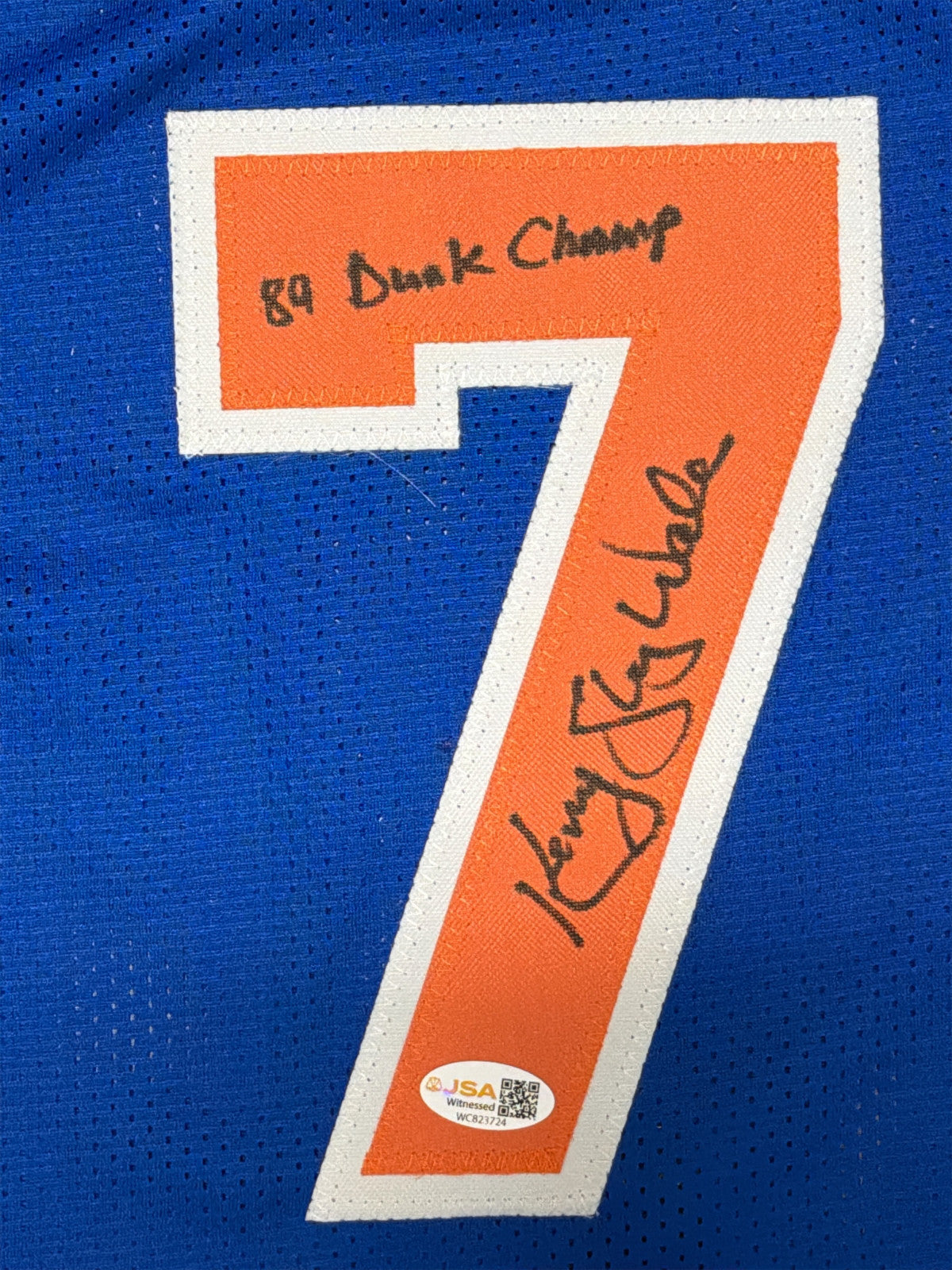 Kenny Walker Signed New York Knicks Custom Jersey - 1989 Dunk Champ