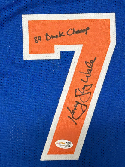 Kenny Walker Signed New York Knicks Custom Jersey - 1989 Dunk Champ