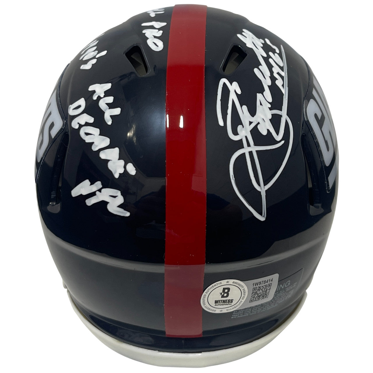 Sean Landeta Signed New York Giants Throwback Mini Helmet (3 Insc)