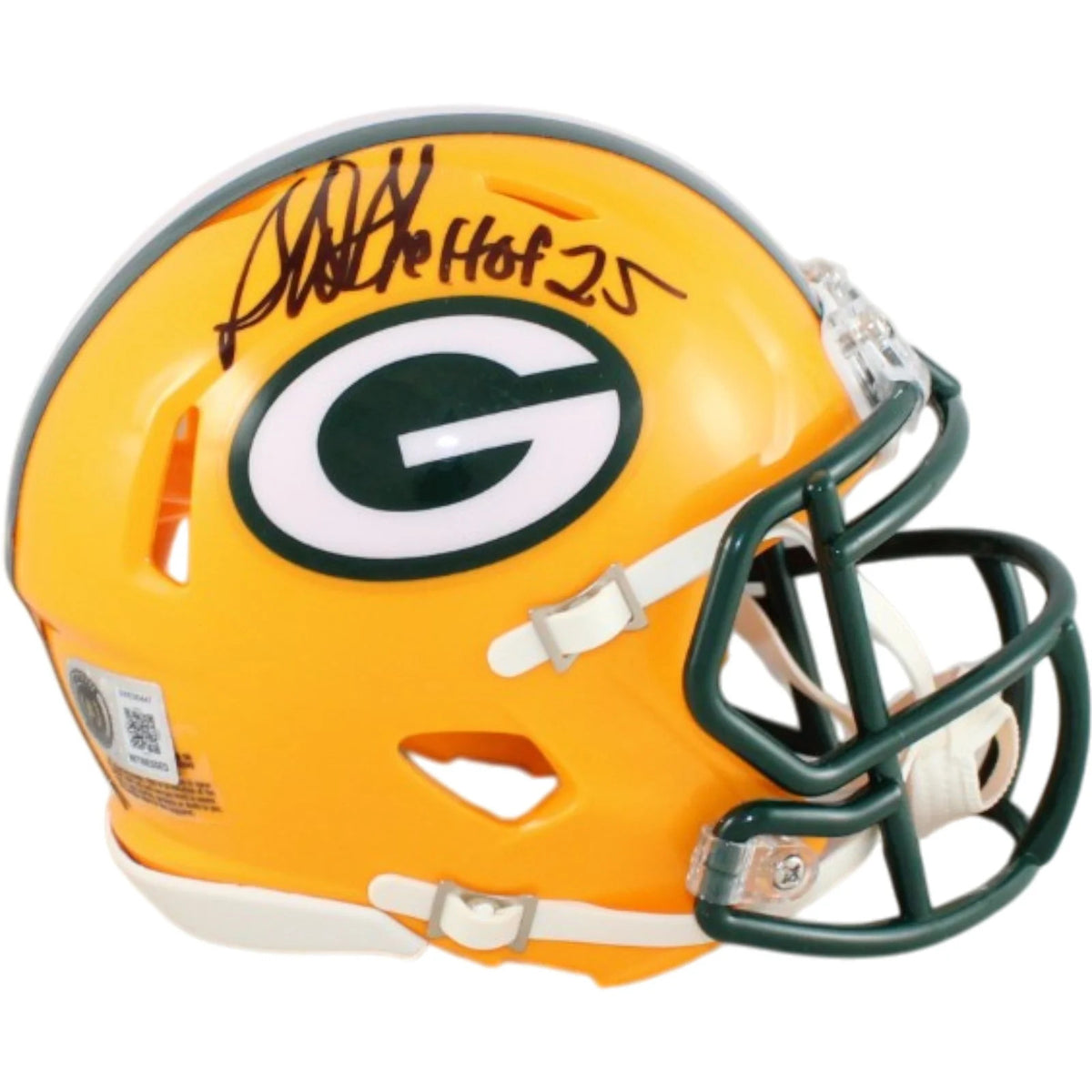 Sterling Sharpe Autographed Green Bay Packers Mini Helmet with HOF Inscription