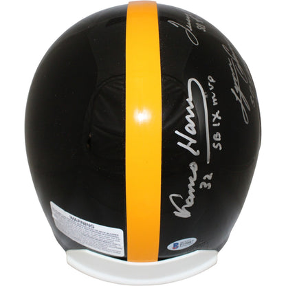 Harris, Bradshaw, Swann, Ward & Holmes Signed Steelers VSR4 Helmet