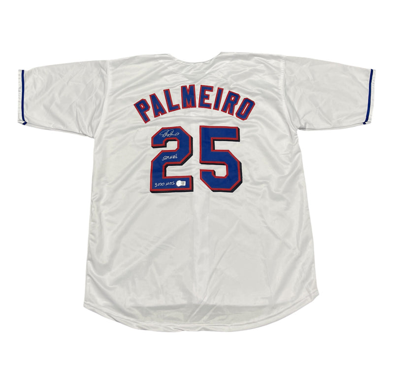 Rafael Palmeiro Signed Texas Rangers Custom Jersey Beckett COA