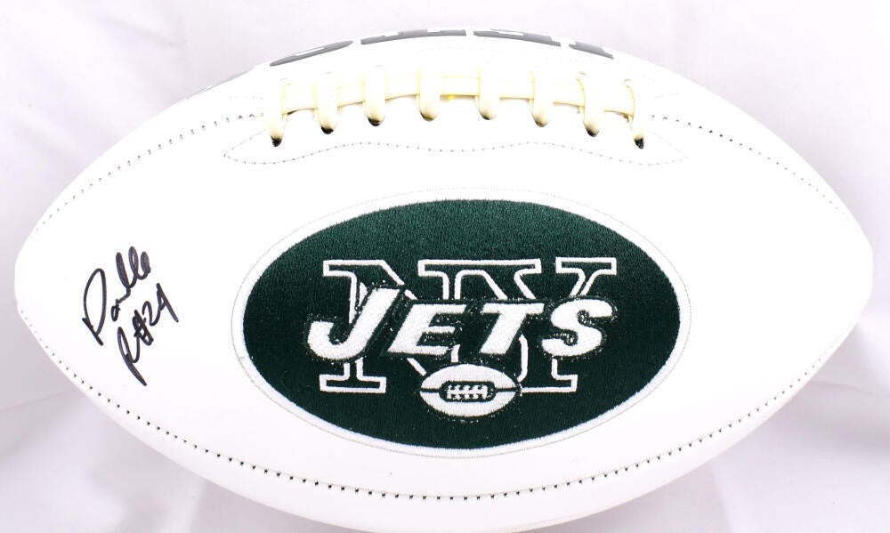 Darrelle Revis Signed New York Jets Black Logo Football