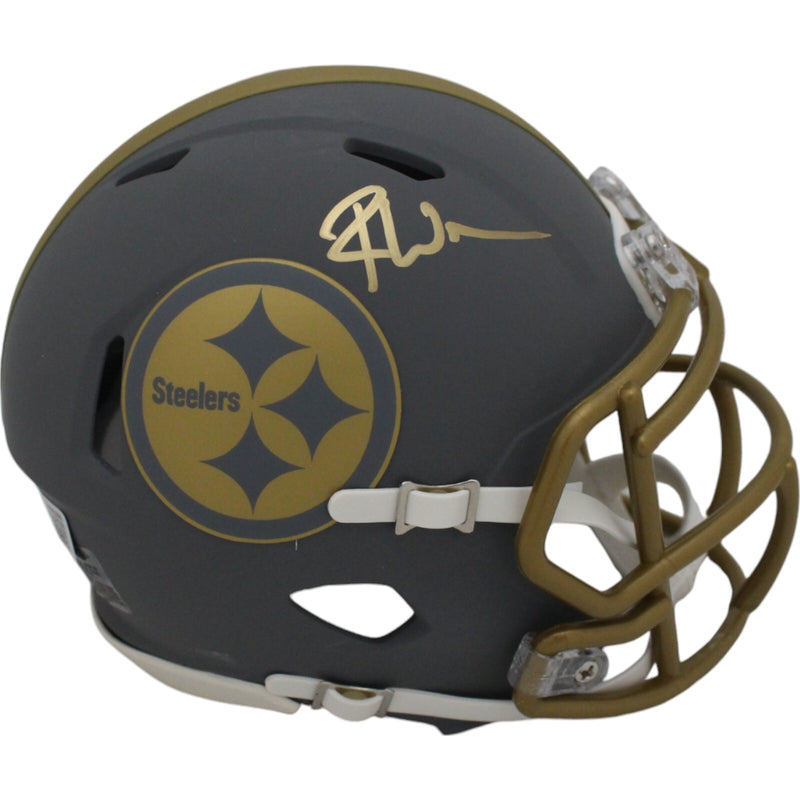 Roman Wilson Pittsburgh Steelers Autographed Slate Mini Helmet (Beckett)