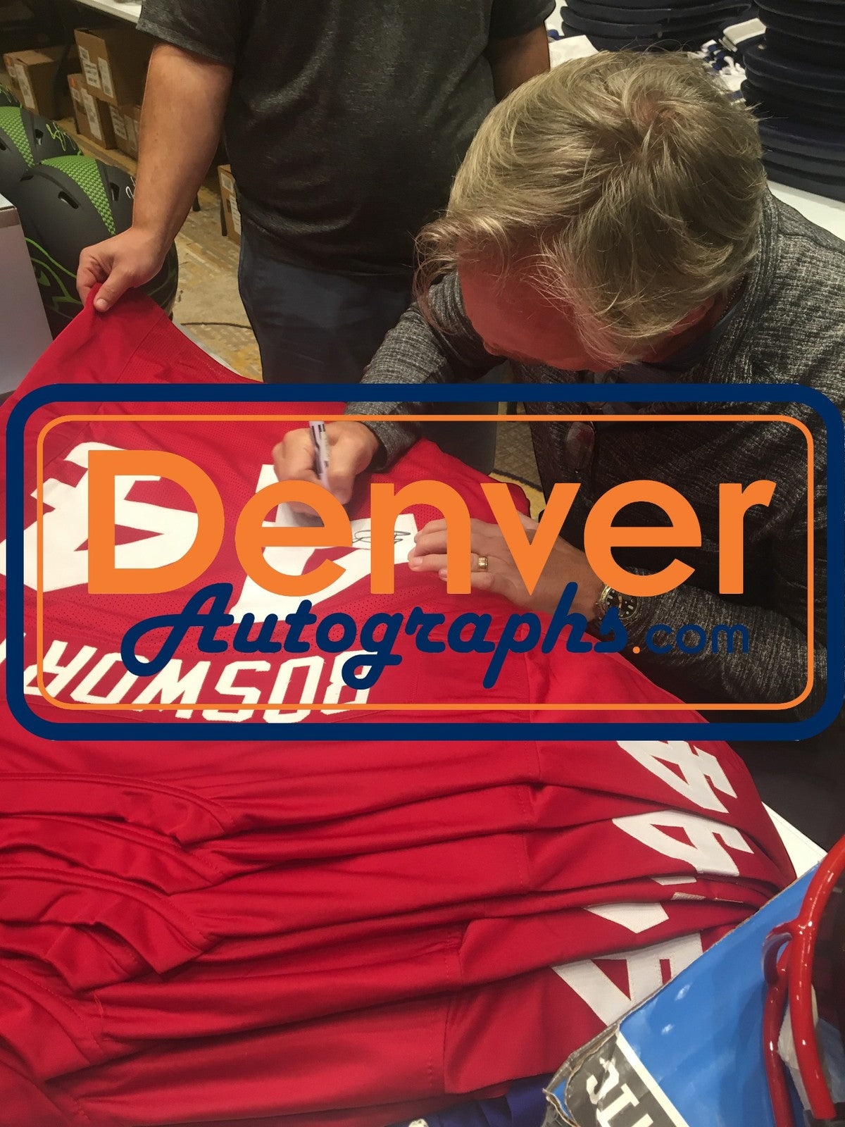Brian Bosworth Autographed Red College Style Football Jersey (Beckett Witness)