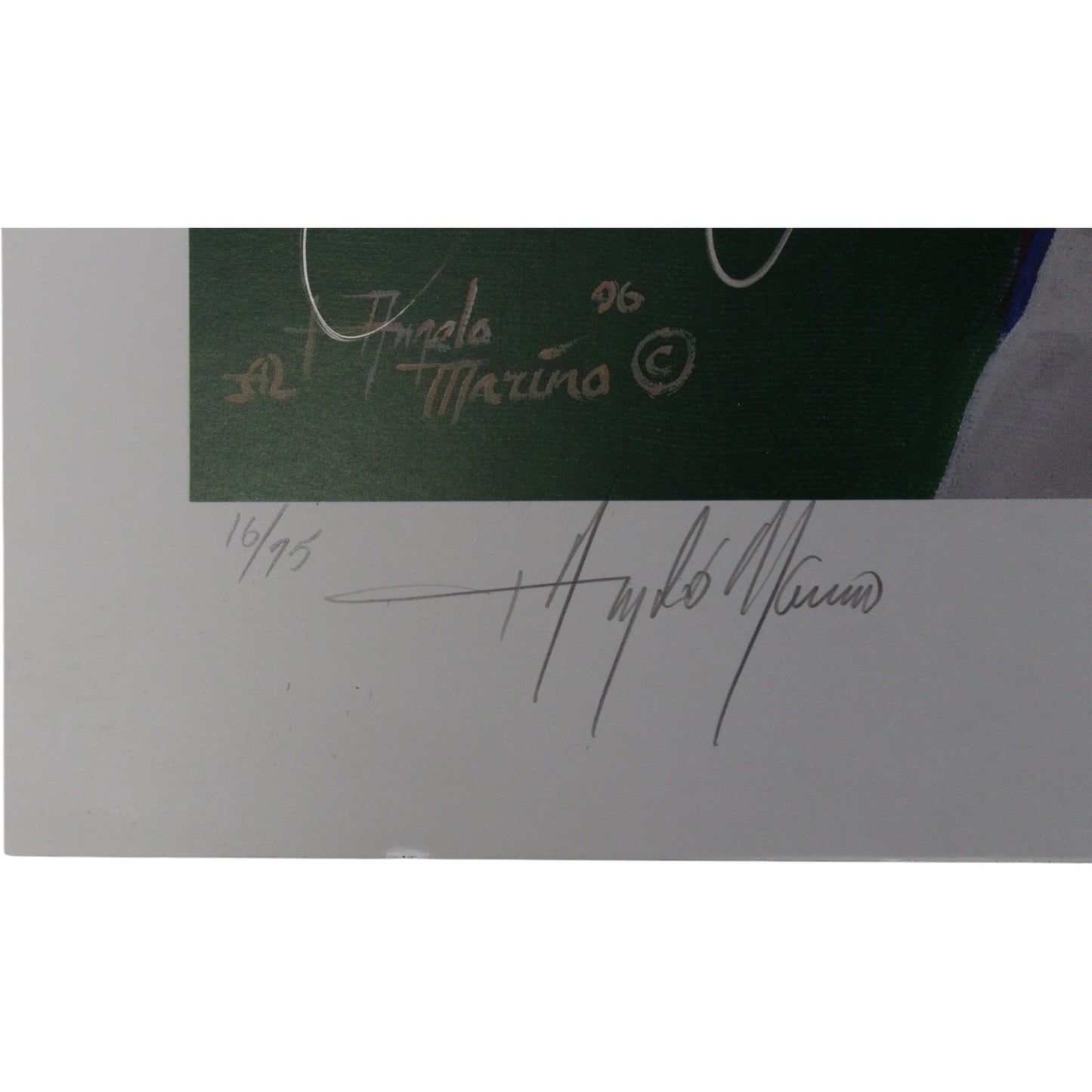 John Elway Autographed Denver Broncos 18x24 Photo by Angelo Marino