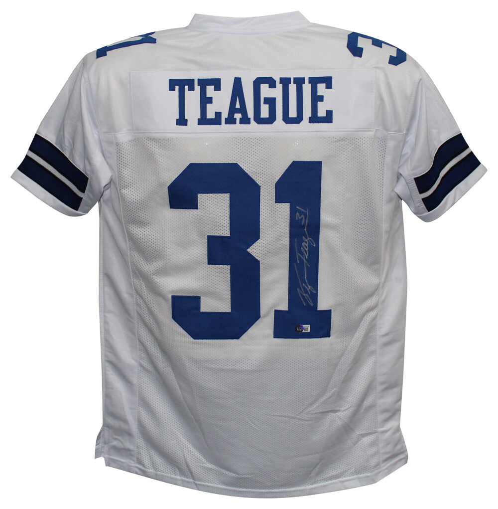 George Teague Signed Dallas Cowboys Custom Football Jersey (Beckett)