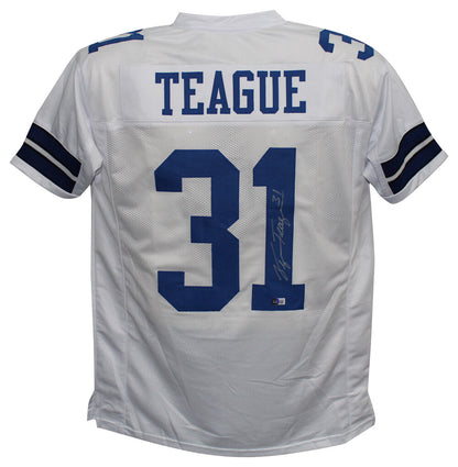 George Teague Signed Dallas Cowboys Custom Football Jersey (Beckett)
