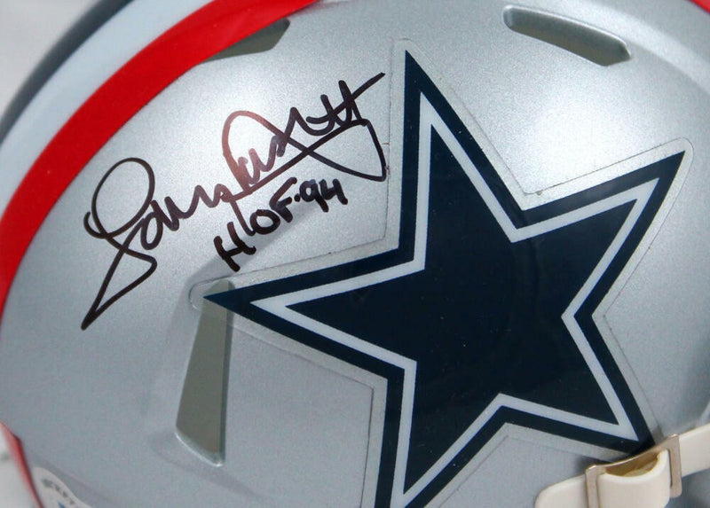 Tony Dorsett Autographed Dallas Cowboys 1976 Throwback Speed Mini Helmet