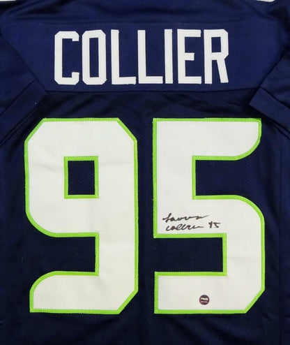 LJ Collier Autographed Blue Custom Jersey