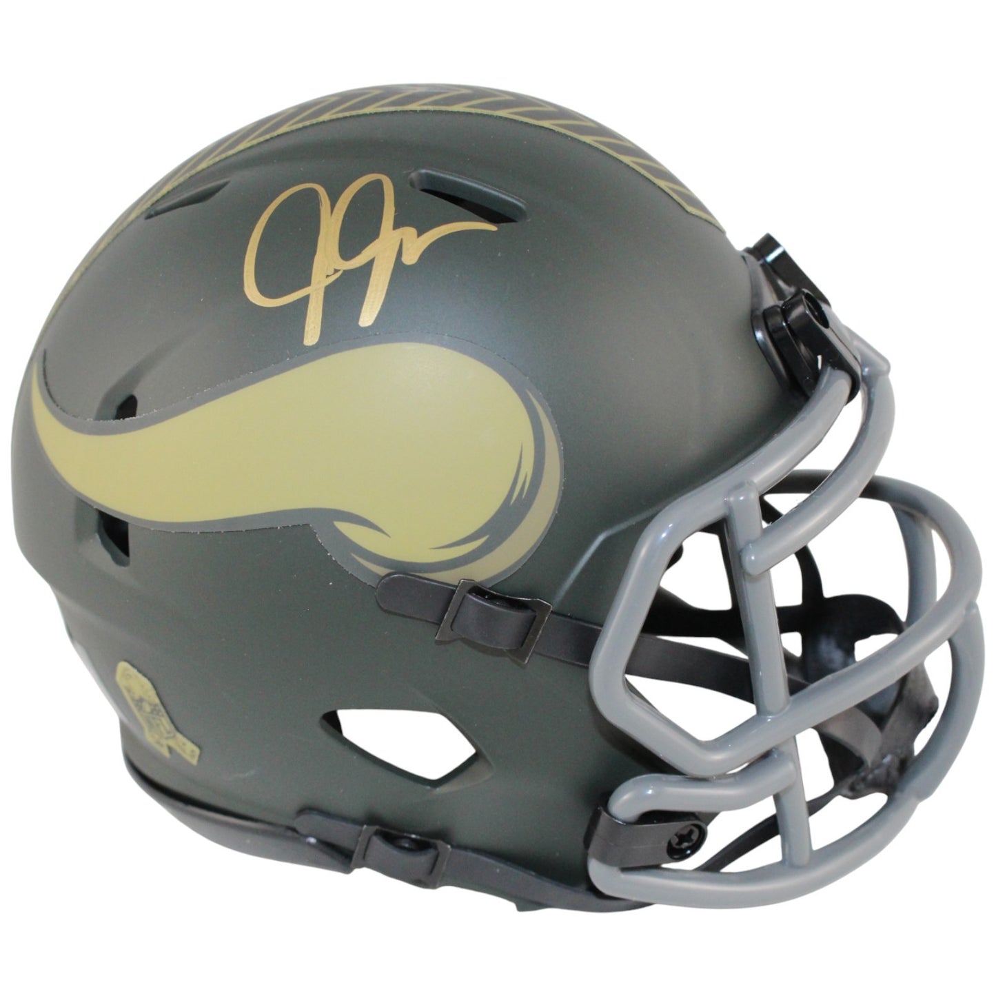 Justin Jefferson Signed Minnesota Vikings Salute to Service Mini Helmet
