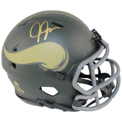 Justin Jefferson Signed Minnesota Vikings Salute to Service Mini Helmet
