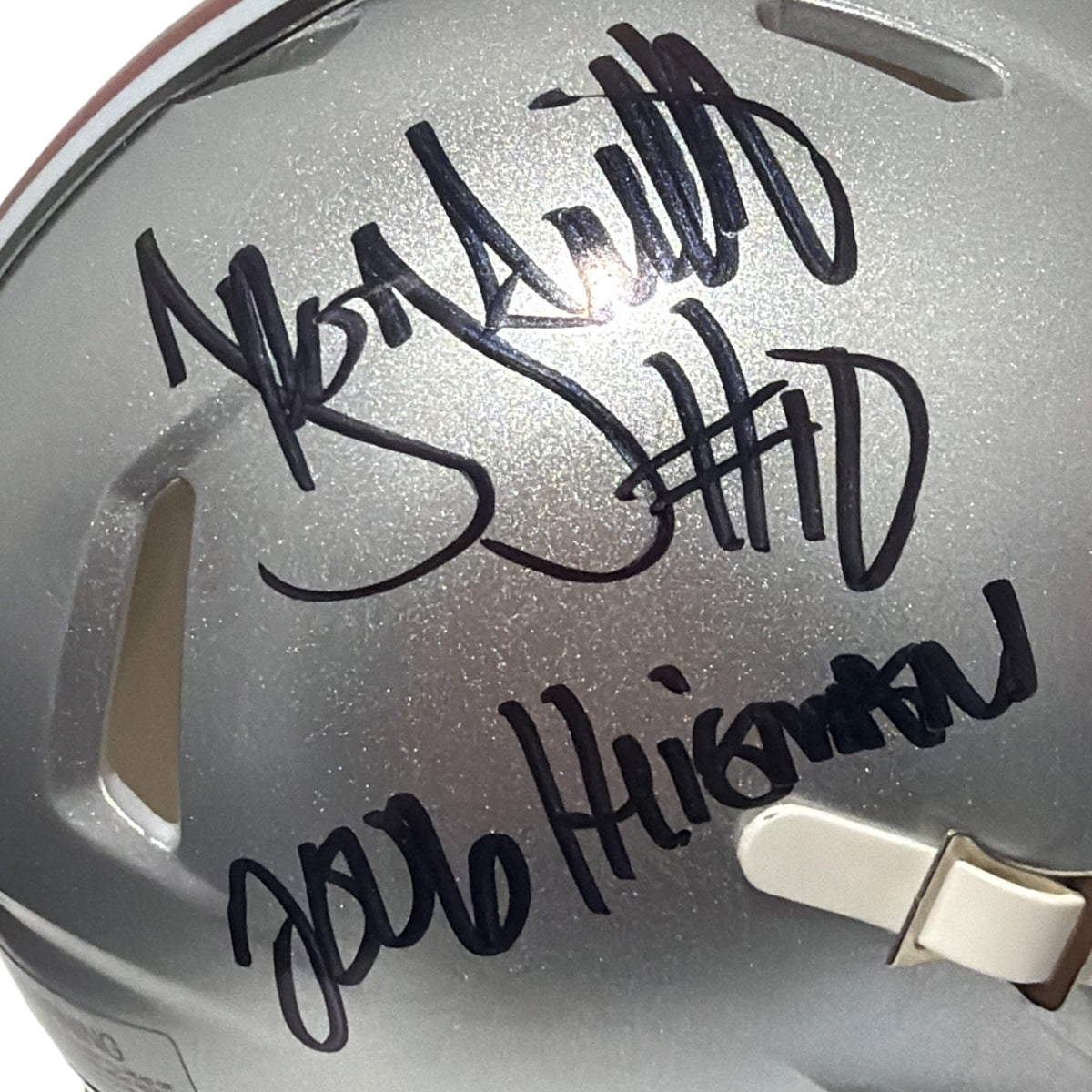 Troy Smith Signed Ohio State Buckeyes Mini Helmet - 2006 Heisman
