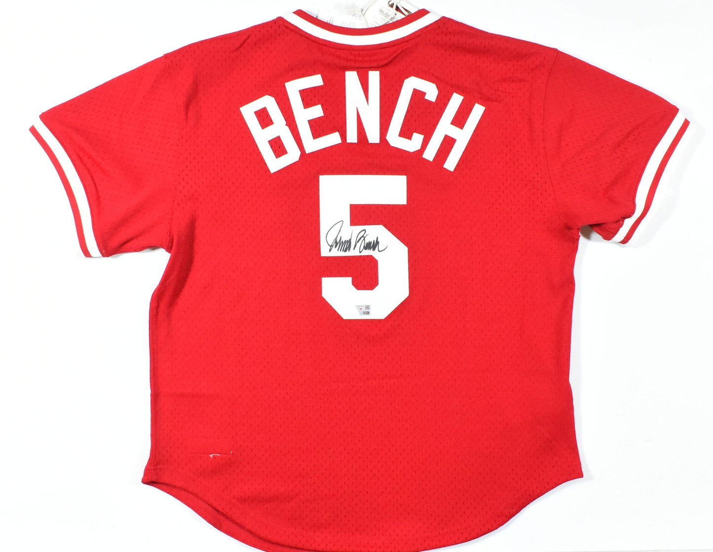 Johnny Bench Autographed Cincinnati Reds Mitchell & Ness Jersey