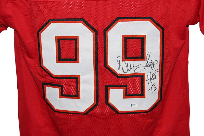 Warren Sapp Autographed Pro Style Red Jersey