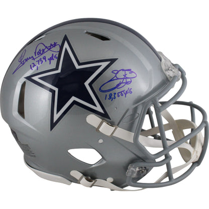 Emmitt Smith & Tony Dorsett Signed Dallas Cowboys Authentic Full Size Helmet