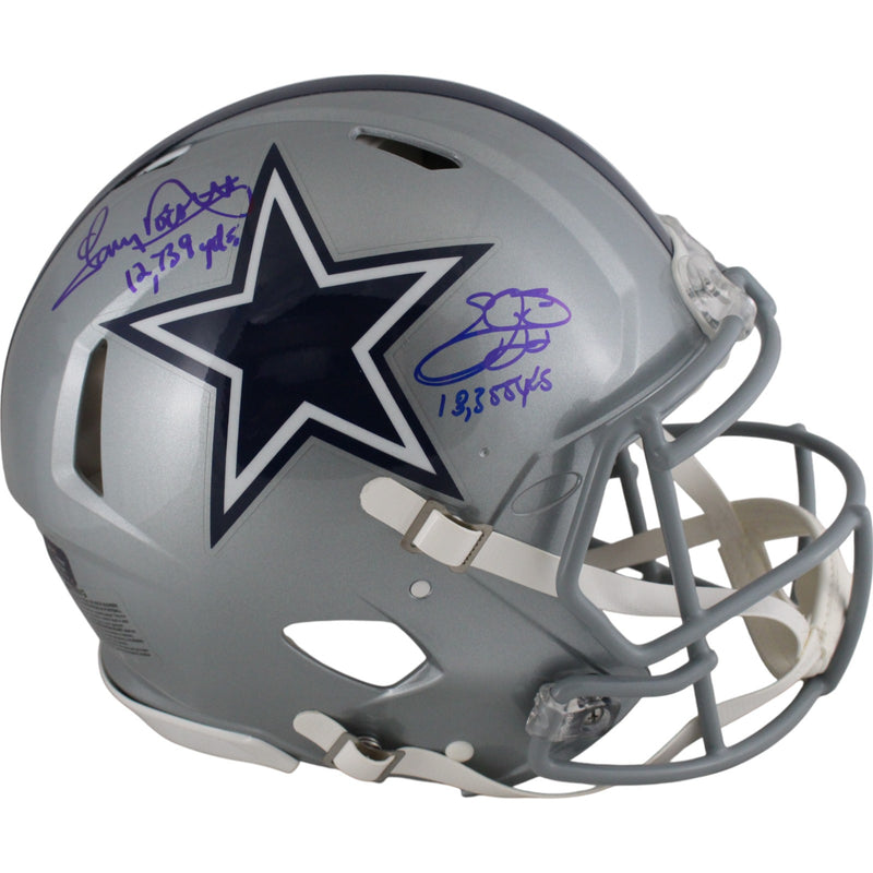 Emmitt Smith & Tony Dorsett Signed Dallas Cowboys Authentic Full Size Helmet