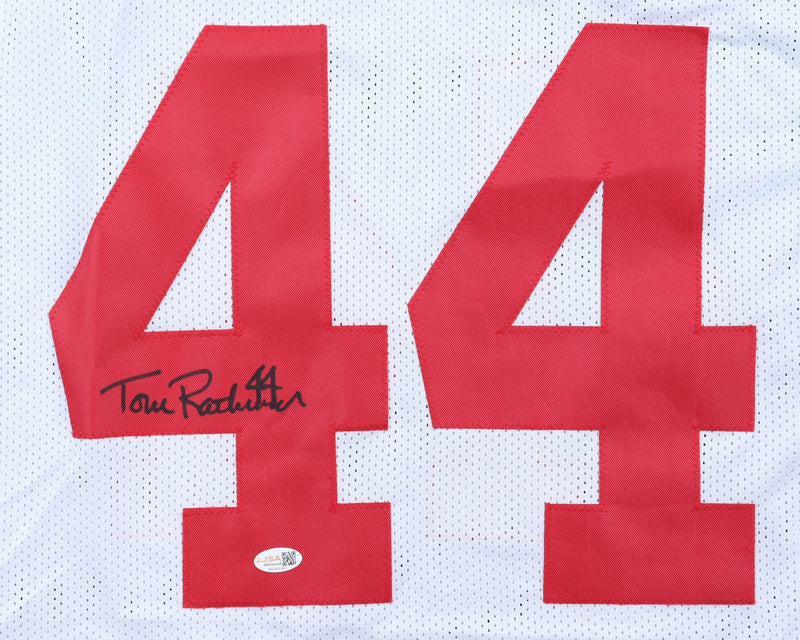Tom Rathman Signed San Francisco 49ers White Custom Jersey
