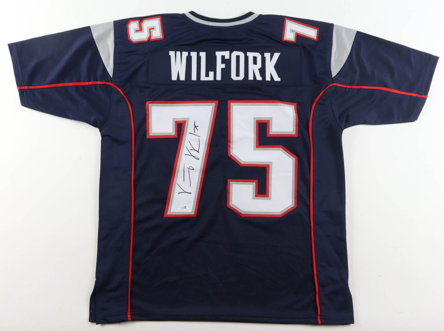 Vince Wilfork Signed New England Patriots Blue Custom Jersey