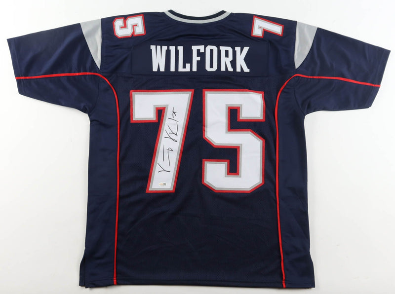 Vince Wilfork Signed New England Patriots Blue Custom Jersey