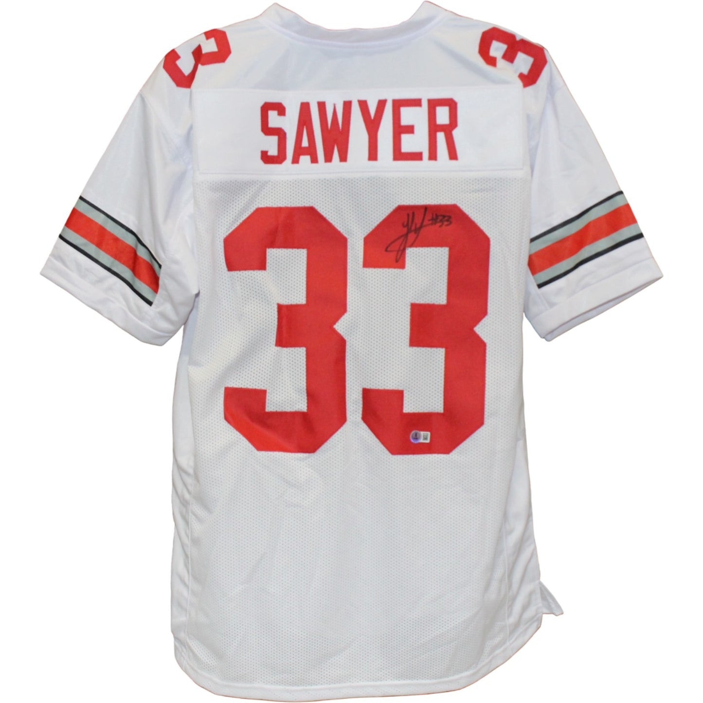 Jack Sawyer Autographed College Style White Jersey (Beckett Witnessed)