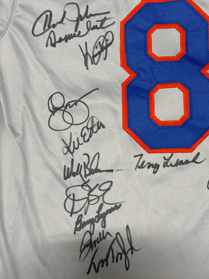 1986 New York Mets Team Signed Multi-Autograph Custom Jersey (23 Signatures)