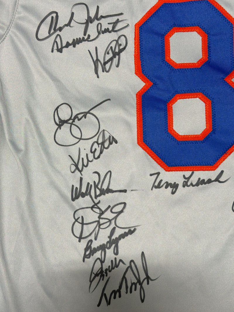 1986 New York Mets Team Signed Multi-Autograph Custom Jersey (23 Signatures)