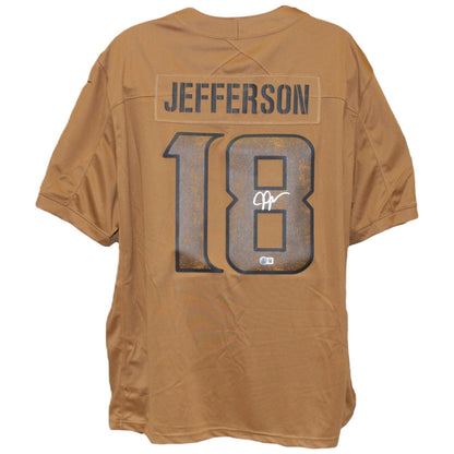 Justin Jefferson Autographed Minnesota Vikings Nike Salute to Service Jersey