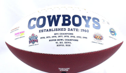 Luke Schoonmaker Signed Dallas Cowboys Logo Football