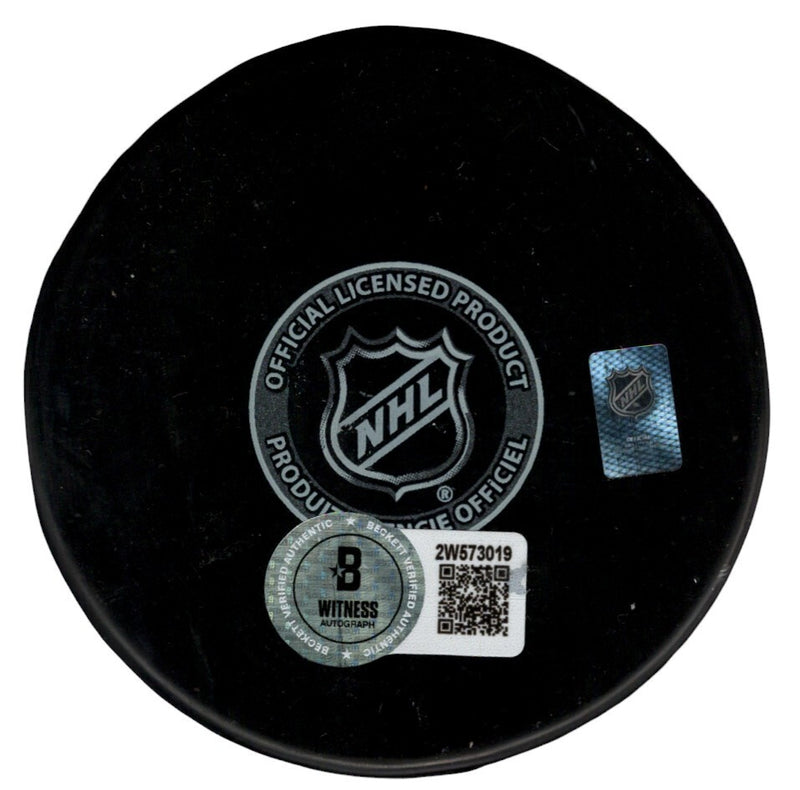 Doug Gilmour Signed Toronto Maple Leafs Puck with HOF 11 Inscription