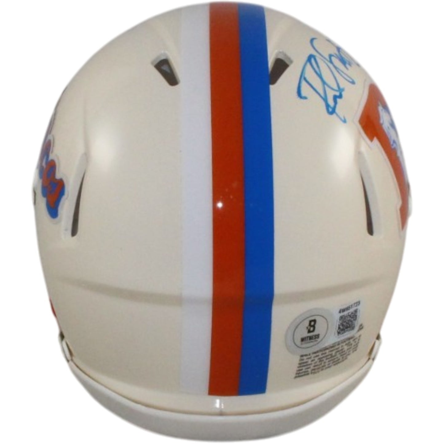 Ed McCaffrey & Rod Smith Signed Denver Broncos Retro Mini Helmet
