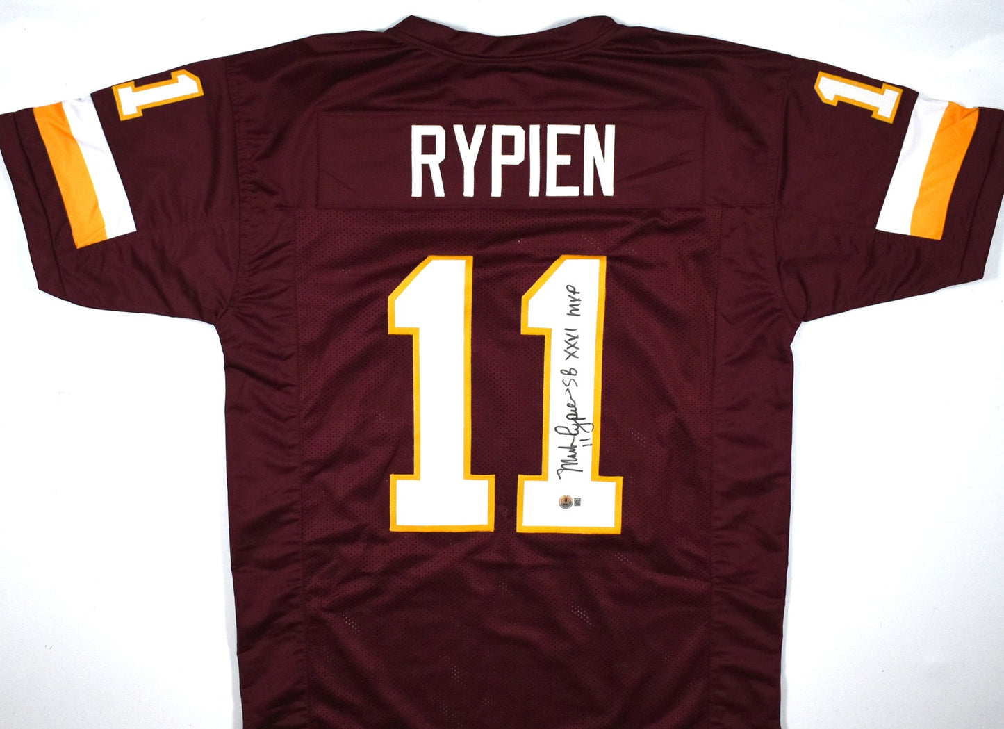 Mark Rypien Autographed Washington Burgundy Custom Jersey with SB MVP Inscription