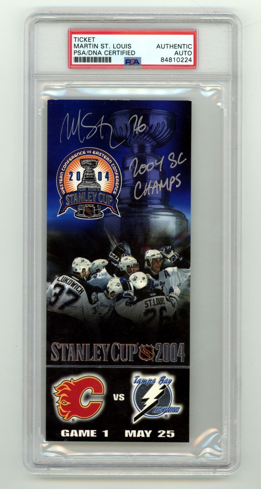 Martin St. Louis Signed 2004 Stanley Cup Game 1 Commemorative Ticket