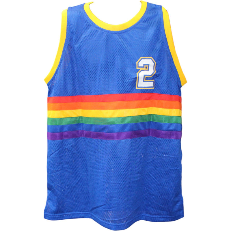 Alex English Autographed Blue Pro Style Jersey (HOF Inscribed)