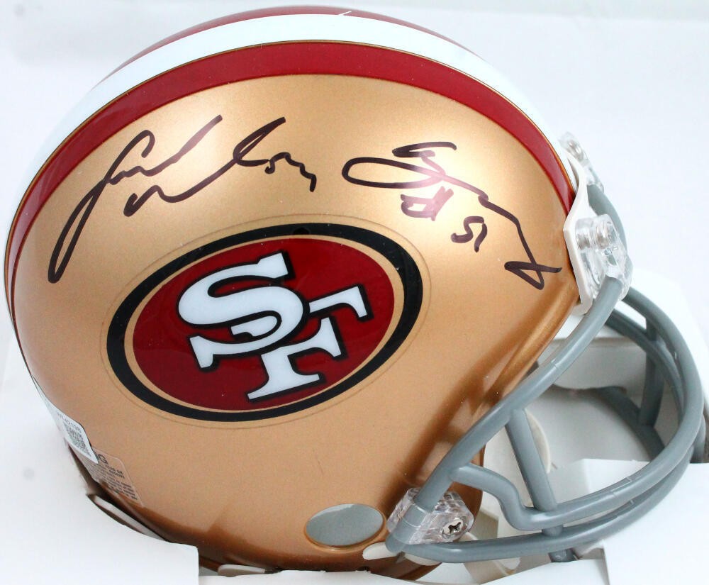 Fred Warner & Azeez Al-Shaair Signed San Francisco 49ers Mini Helmet
