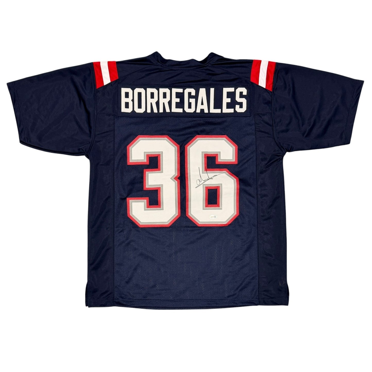 Andres Borregales Signed New England Patriots Custom Jersey (JSA COA)