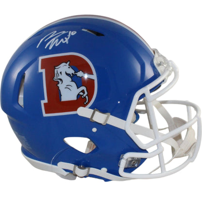 Bo Nix Autographed Denver Broncos Full Size Authentic Throwback Helmet