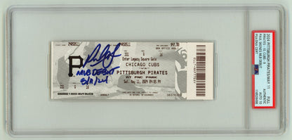 Paul Skenes Signed MLB Debut Ticket 5/11/24 w/ Inscription PSA 10 Auto