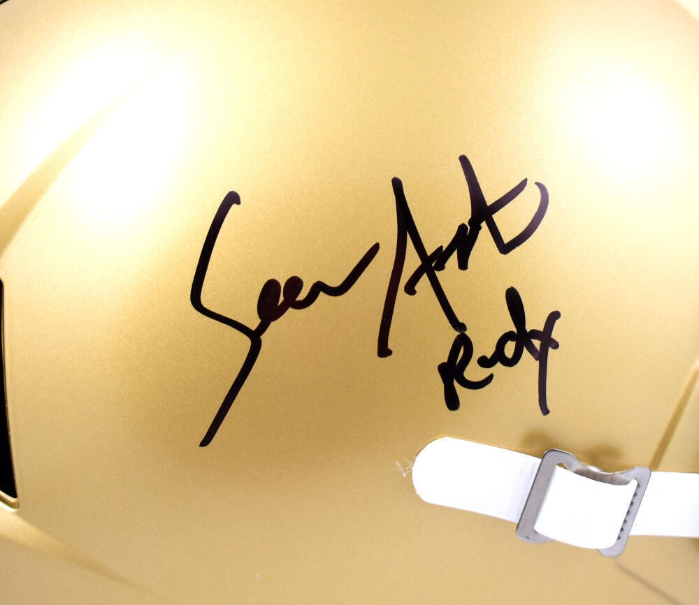 Sean Astin Signed Notre Dame Fighting Irish Full Size Speed Helmet - Black