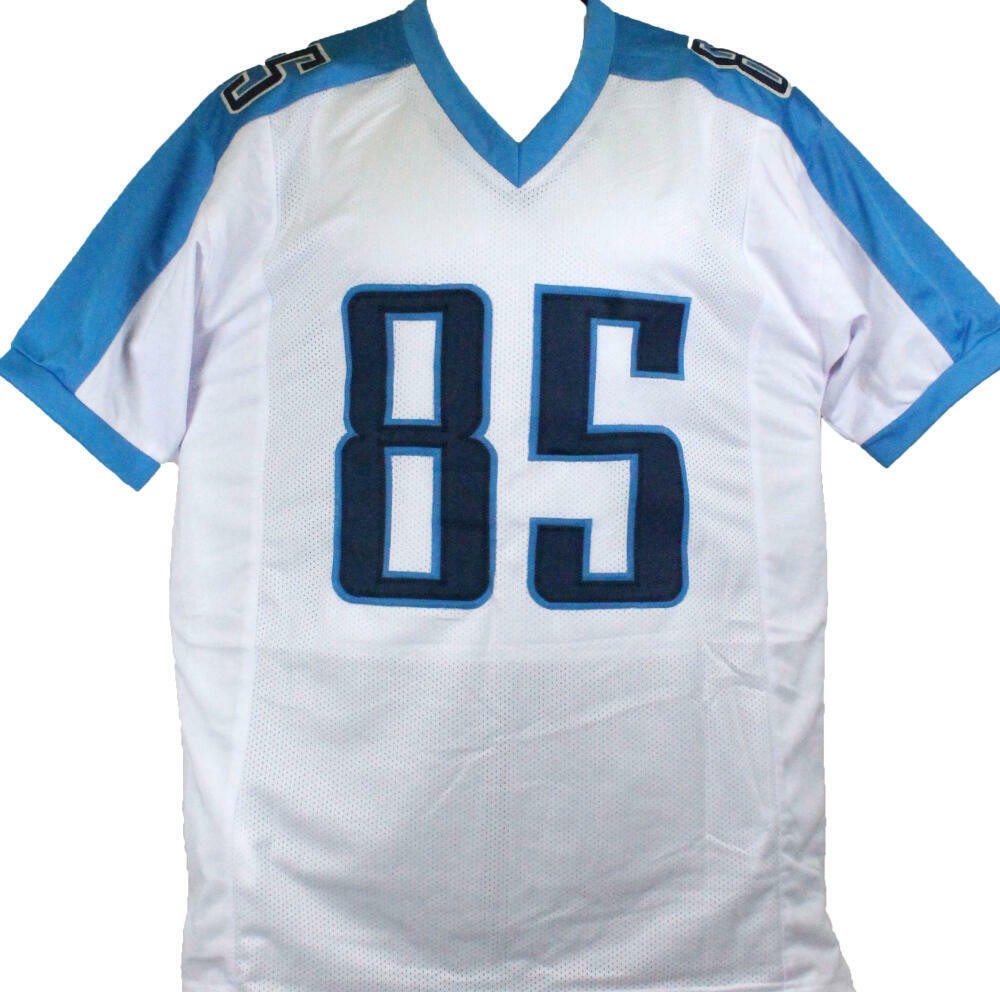 Derrick Mason Signed White Custom Jersey with 3 Career Inscriptions