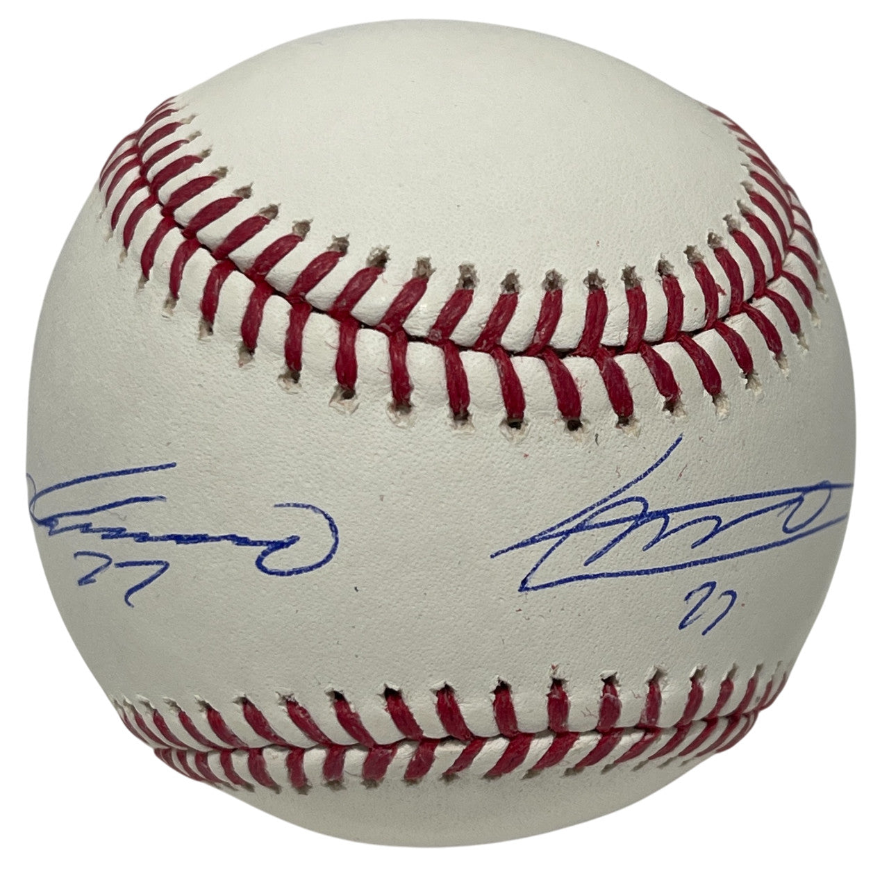 Vladimir Guerrero Jr & Sr Dual Signed Rawlings ROMLB Baseball PSA
