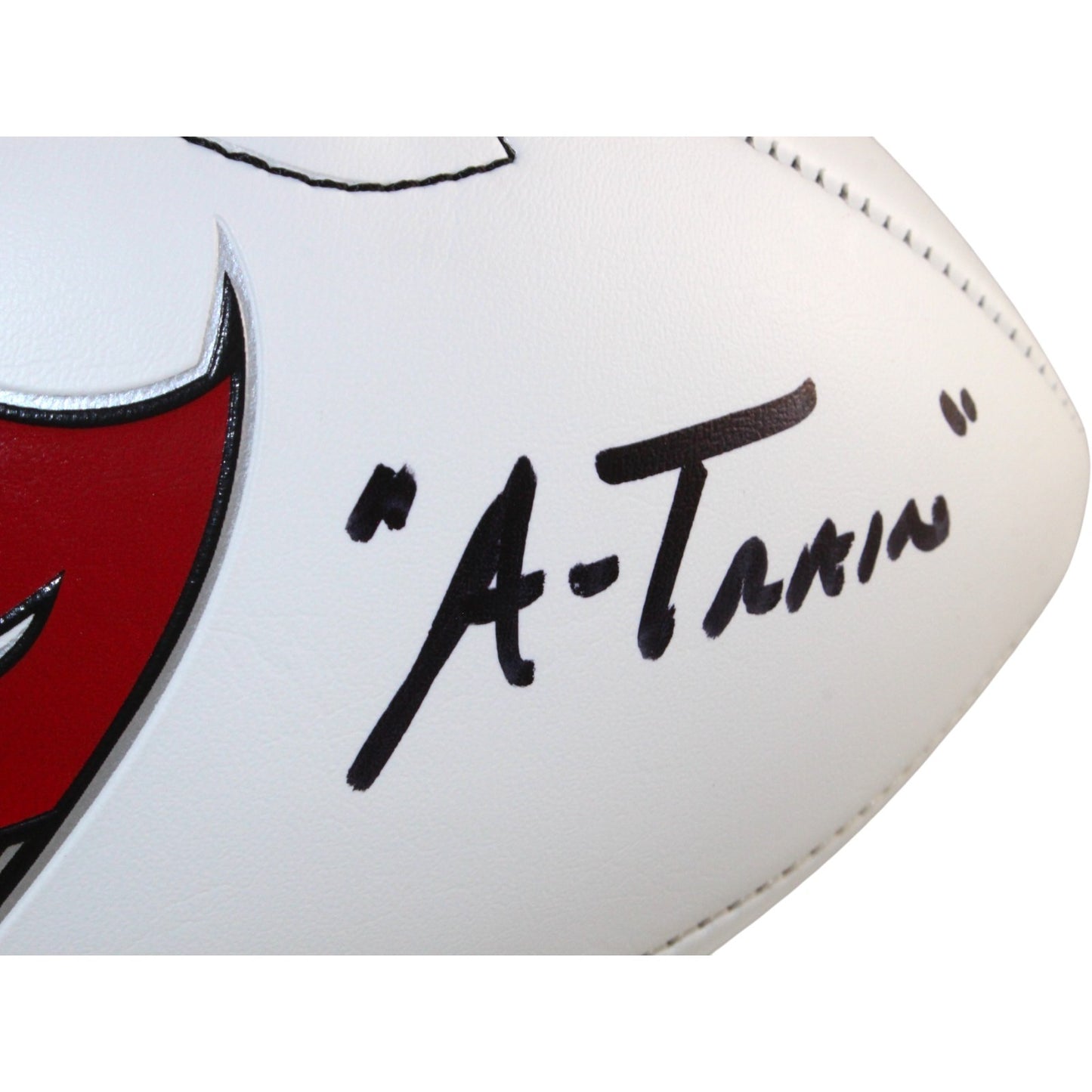 Mike Alstott Tampa Bay Buccaneers Signed Logo Football "A Train" BAS