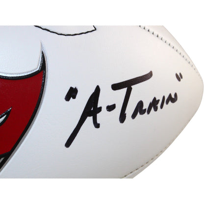 Mike Alstott Tampa Bay Buccaneers Signed Logo Football "A Train" BAS