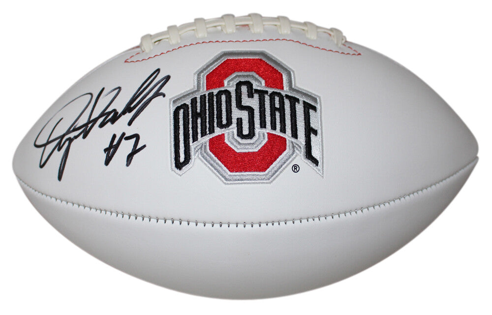 Dwayne Haskins Autographed Ohio State Buckeyes Logo Football (BAS)