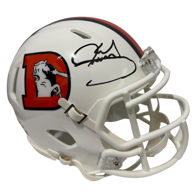 Karl Mecklenburg Denver Broncos Autographed Throwback White Mini Helmet JSA