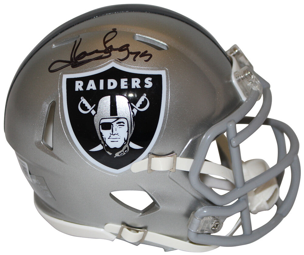 Howie Long Autographed Raiders Flash Alternate Mini Helmet Beckett COA